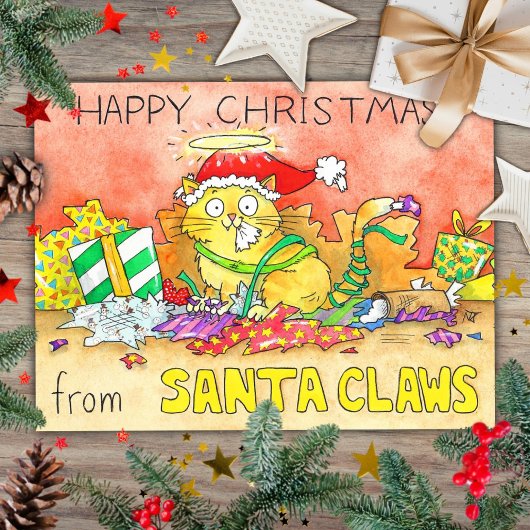 Prettig kerstfeest van de Kerstman Claws Briefkaart