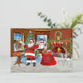 Prettig kerstfeest van de Kerstman Feestdagenkaart (Staand voorkant)