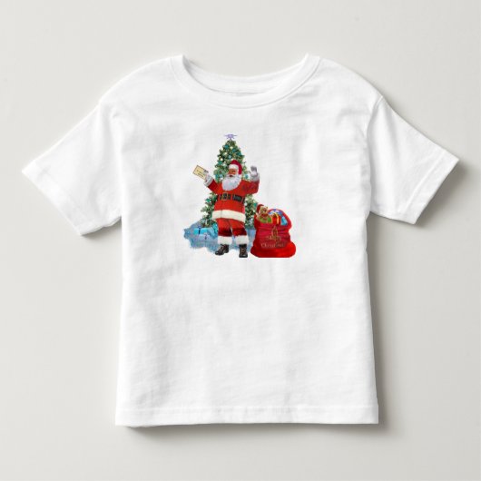 Prettig kerstfeest van de Kerstman Kinder Shirts (Voorkant)