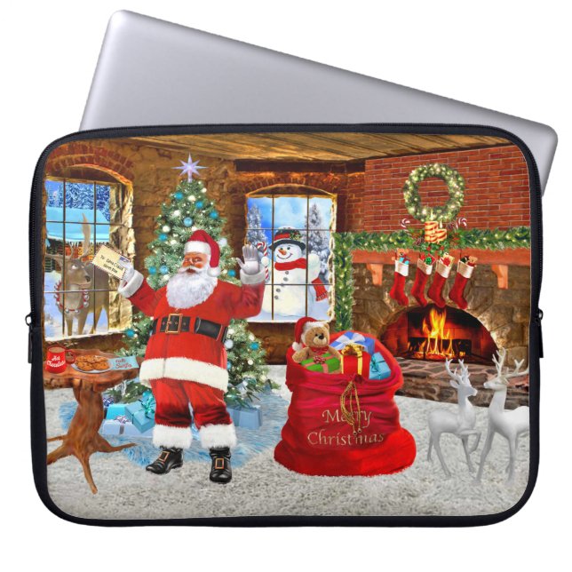 Prettig kerstfeest van de Kerstman Laptop Sleeve (Voorkant)