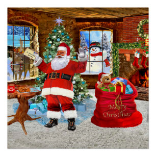 Prettig kerstfeest van de Kerstman Perfect Poster