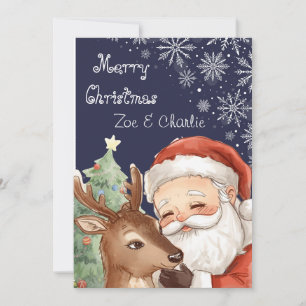 Prettig kerstfeest van de Kerstman & platte kerstk Kaart