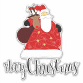 Prettig kerstfeest van de Kerstman Sticker (Voorkant)