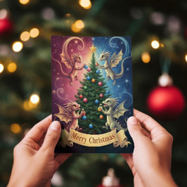 Prettig kerstfeest van de Ornament Draken Kaart