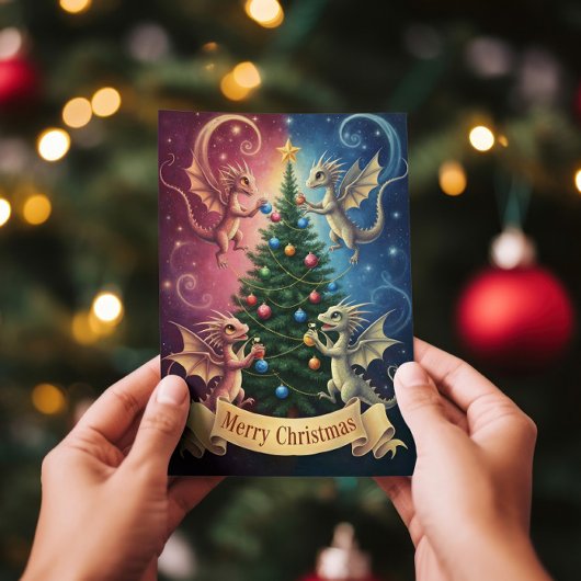 Prettig kerstfeest van de Ornament Draken Kaart