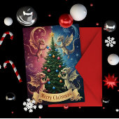 Prettig kerstfeest van de Ornament Draken Kaart