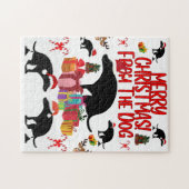 Prettig kerstfeest van de Poepende Hond - Grappig Legpuzzel (Horizontaal)