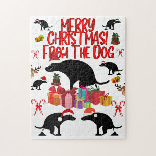 Prettig kerstfeest van de Poepende Hond - Grappig Legpuzzel