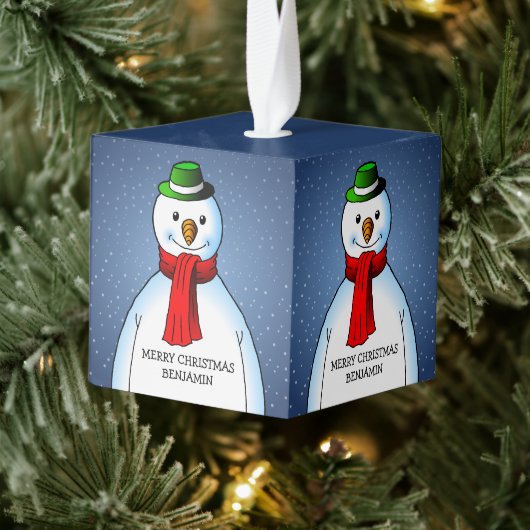 Prettig kerstfeest van de prachtige sneeuwman decoratie (Boom)