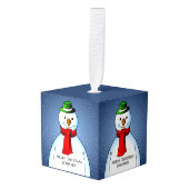 Prettig kerstfeest van de prachtige sneeuwman decoratie (Voorkant hoekig)