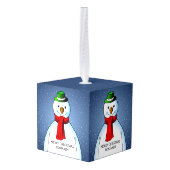 Prettig kerstfeest van de prachtige sneeuwman decoratie (Achter hoekig)