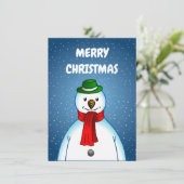 Prettig kerstfeest van De Sneeuwman Feestdagenkaart (Staand voorkant)