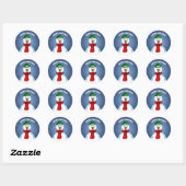 Prettig kerstfeest van De Sneeuwman Ronde Sticker (Vel)