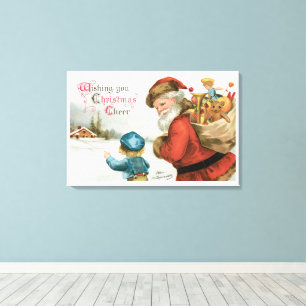 Prettig Kerstfeest van Ellen Clapsaddle Canvas Afdruk