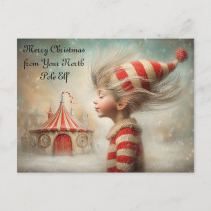 Prettig Kerstfeest van je Noorder Elf   Schattig Feestdagenkaart