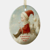 Prettig kerstfeest van je Noorderlicht Elf | Schat Keramisch Ornament (Rechts)