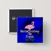 Prettig kerstfeest van Kerstman Flamingo Vierkante Button 5,1 Cm (Voorkant /achterkant)