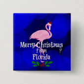 Prettig kerstfeest van Kerstman Flamingo Vierkante Button 5,1 Cm (Voorkant)