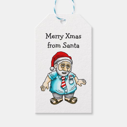 Prettig Kerstfeest van Kerstman Kerstcadeau label Cadeaulabel (Voorkant)