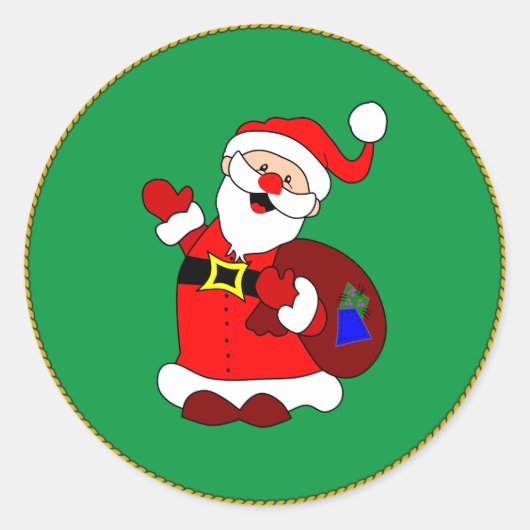 Prettig kerstfeest van Kerstman Klassieke ronde st Ronde Sticker (Voorkant)