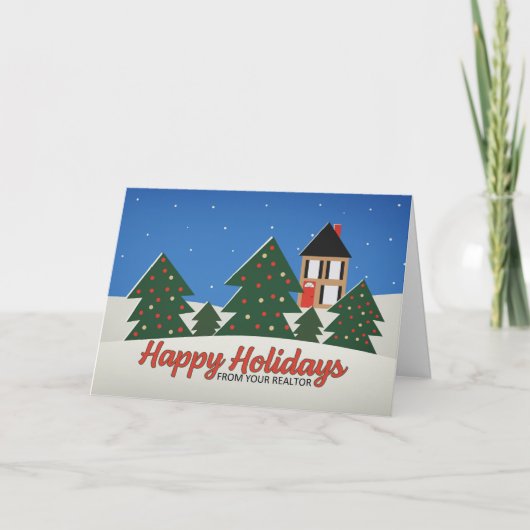 Prettig Kerstfeest Van Makelaar Feestdagen Kaart (Voorkant)