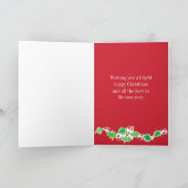 Prettig kerstfeest van makelaar onroerend goed bed feestdagen kaart (Binnen)