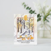 Prettig kerstfeest van Mississippi Bomen Winter Sn Feestdagenkaart (Staand voorkant)