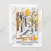 Prettig kerstfeest van Mississippi Bomen Winter Sn Feestdagenkaart (Voorkant / Achterkant)
