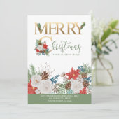 Prettig Kerstfeest van New Home Gold Green Moving Aankondiging (Staand voorkant)