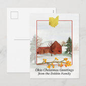 Prettig kerstfeest van Ohio Red Barn Persoonlijk Feestdagenkaart (Voorkant / Achterkant)