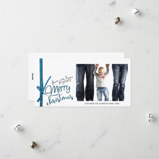 Prettig Kerstfeest Van Ons Thuis Naar Jullie Feestdagenkaart (Voorkant / Achterkant in situ)