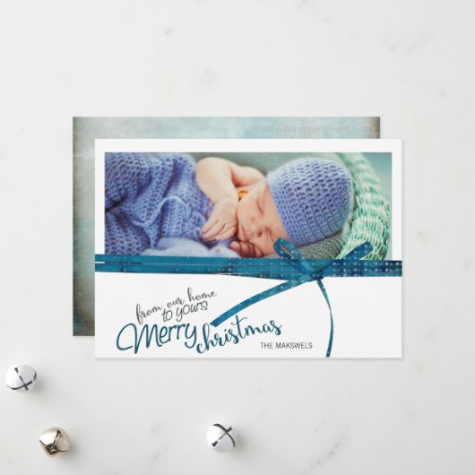 Prettig Kerstfeest Van Ons Thuis Naar Jullie Feestdagenkaart (Voorkant / Achterkant in situ)