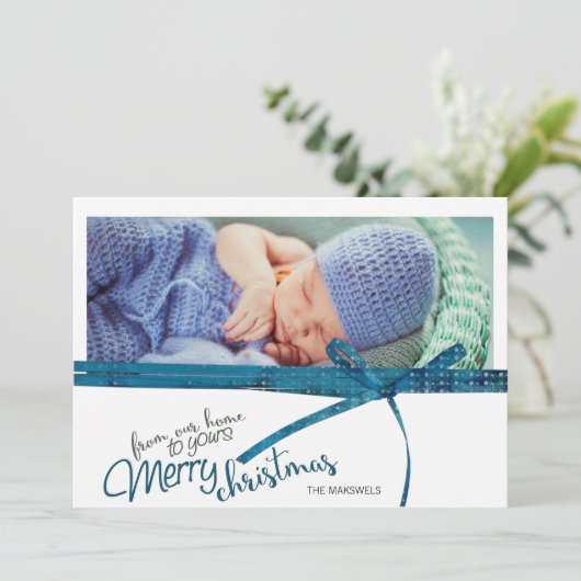 Prettig Kerstfeest Van Ons Thuis Naar Jullie Feestdagenkaart (Staand voorkant)