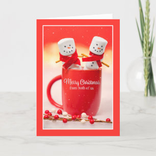 Prettig kerstfeest van ons tweetjes Marshmallow ko Feestdagen Kaart