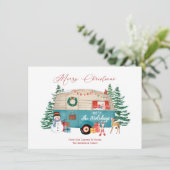 Prettig Kerstfeest Van Onze Camper Naar De Jouwe Feestdagenkaart (Staand voorkant)