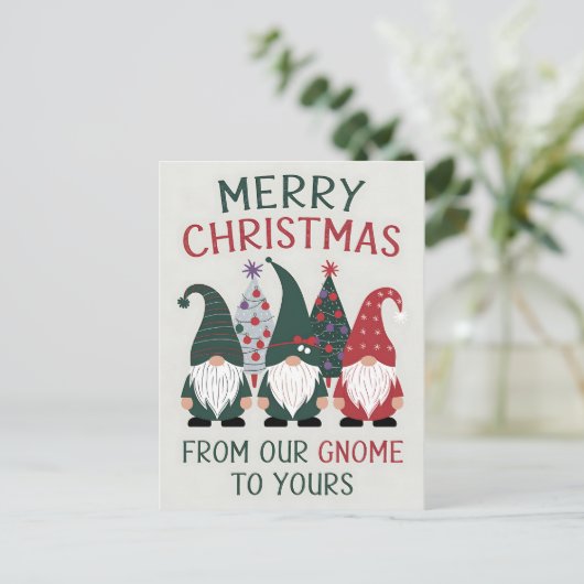 Prettig kerstfeest van onze kabouter aan de jouwe  briefkaart (Staand voorkant)