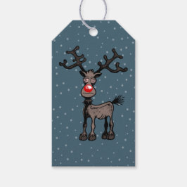 Prettig kerstfeest van Rudolf het rendier Cadeaulabel