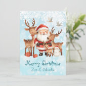 Prettig kerstfeest van Santa Flat Kerstkaart Kaart (Staand voorkant)