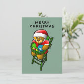 Prettig kerstfeest van Teddy Bear Kaart (Staand voorkant)