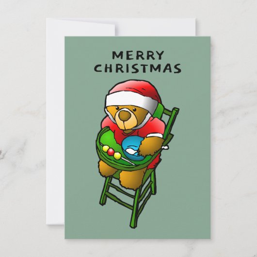 Prettig kerstfeest van Teddy Bear Kaart (Voorkant)