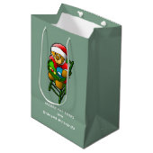 Prettig kerstfeest van Teddybeer Medium Cadeauzakje (Voorkant Gekanteld)