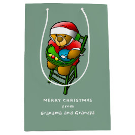 Prettig kerstfeest van Teddybeer Medium Cadeauzakje