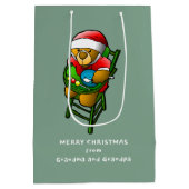 Prettig kerstfeest van Teddybeer Medium Cadeauzakje (Achterkant)