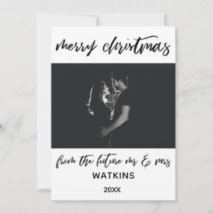 Prettig kerstfeest van toekomstige heer en mevrouw feestdagenkaart