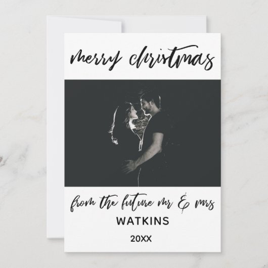 Prettig Kerstfeest van toekomstige Meneer en Mevro Feestdagenkaart (Voorkant)