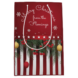 Prettig kerstfeest van (uw familie) medium cadeauzakje