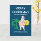 Prettig kerstfeest vanaf het strand kaart (Gele Bloem)