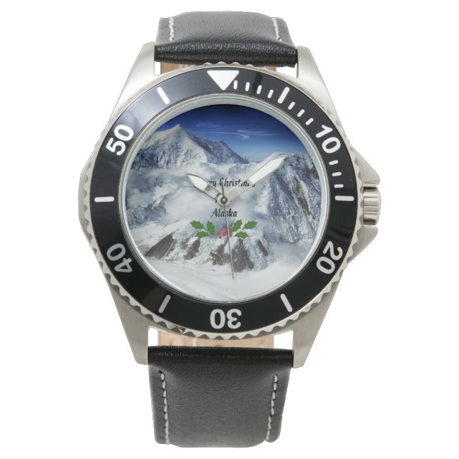 Prettig kerstfeest vanuit Alaska Horloge (Voorkant)