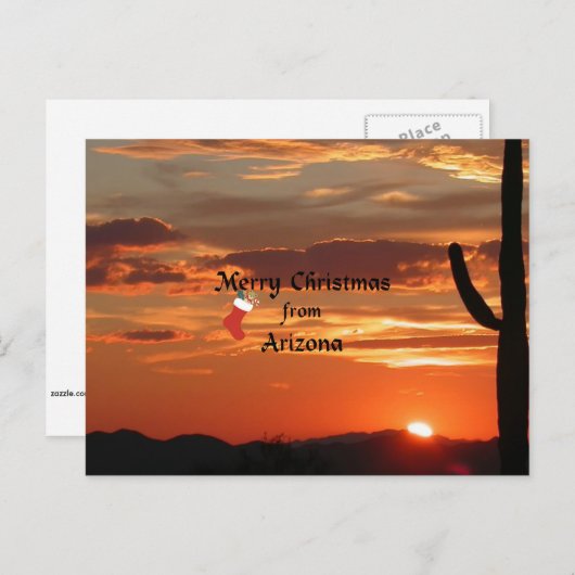 Prettig kerstfeest vanuit Arizona Feestdagenkaart (Voorkant / Achterkant)