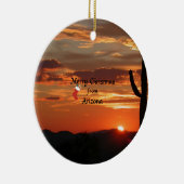 Prettig kerstfeest vanuit Arizona Keramisch Ornament (Rechts)